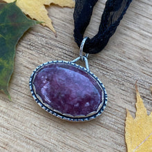 Load image into Gallery viewer, Lepidolite Reversible Pumpkin Choker Pendant