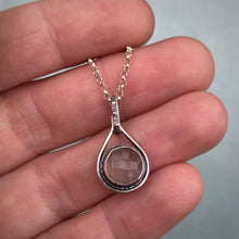 Load image into Gallery viewer, Rose Quartz Reversible Moon Necklace / 18.75”