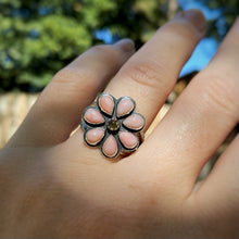 Load image into Gallery viewer, Pink Opal &amp; Citrine Flower Power Ring / Size 8.75