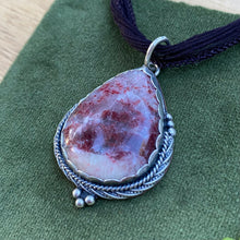 Load image into Gallery viewer, Thulite Teardrop Statement Choker Pendant