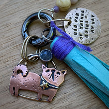 Load image into Gallery viewer, Popcorn the Dog Labradorite Copper Charm