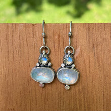 Load image into Gallery viewer, Double Rainbow Moonstone Earrings