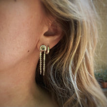 Load image into Gallery viewer, Peridot Fringed Arch Stud Earrings
