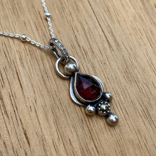Load image into Gallery viewer, Rose Cut Garnet &amp; Pyrite Necklace / 16”