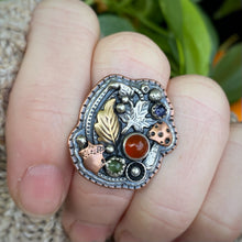 Load image into Gallery viewer, Carnelian, Peridot, &amp; Iolite Forager Statement Ring / Size 6 - 6.25