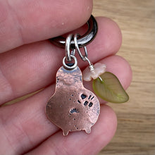 Load image into Gallery viewer, Jeff the Pigeon Copper &amp; Abalone Charm