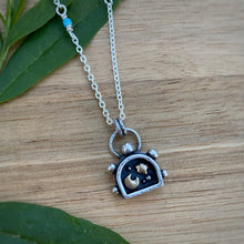 Load image into Gallery viewer, Moon &amp; Star Lantern Shadowbox Necklace / 19”
