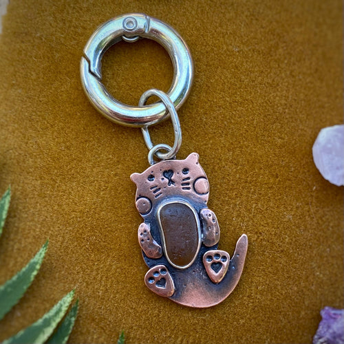 Amber the Otter Copper Charm