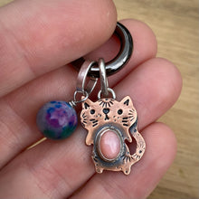 Load image into Gallery viewer, Wilfred the Kitty Copper &amp; Bamboo Coral Charm