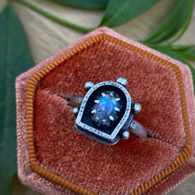 Load image into Gallery viewer, Moonstone Lantern Shadowbox Ring / Size 8.5