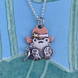 “The Sheriff” Frog Necklace / Choose Your Own Chain Length!
