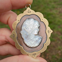 Load image into Gallery viewer, Mother of Pearl Cameo Copper &amp; Brass Wall Hanging {B}