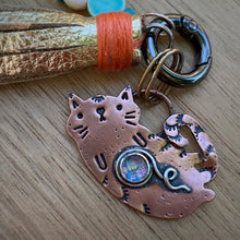 Load image into Gallery viewer, Zazzy the Cat Glitter Copper Charm