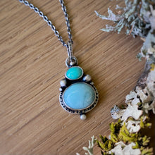 Load image into Gallery viewer, Turquoise &amp; Larimar Pendant Necklace / 17”