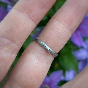 Moonstone Starry Stacker Ring / Size 7
