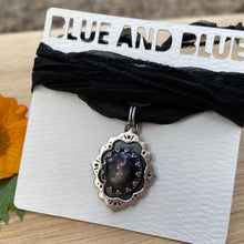 Load image into Gallery viewer, Purple Star Sapphire Frame Silk Choker