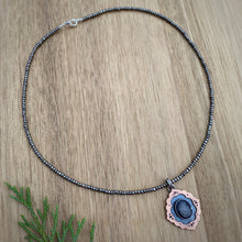 Load image into Gallery viewer, Star Sapphire Ornate Frame Necklace / 17”