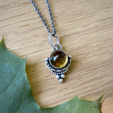 Load image into Gallery viewer, Beer Quartz Pendant Necklace / 16”
