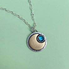 Load image into Gallery viewer, Mini Moon Necklace - Labradorite / 18” / Made to Order