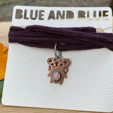 Load image into Gallery viewer, Pink Opal &amp; Copper Teddy Silk Choker {B}