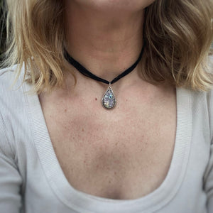 Labradorite Reversible Pumpkin Choker Pendant