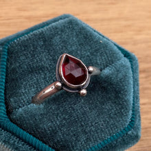 Load image into Gallery viewer, Garnet Teardrop Solitaire Ring / Size 9.75