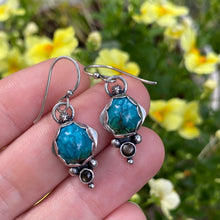Load image into Gallery viewer, Mineral Park Turquoise &amp; Black Sapphire Earrings