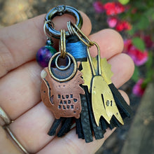 Load image into Gallery viewer, Clementine the Raccoon Blue Goldstone Copper Charm
