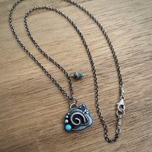 Load image into Gallery viewer, Chip, the Sleeping Beauty Turquoise Snail Necklace / 18”