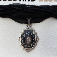 Load image into Gallery viewer, Purple Star Sapphire Frame Silk Choker