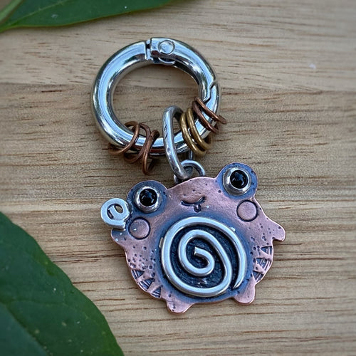 Katy the Frog Copper Charm