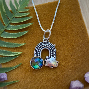 Abalone Quartz Rainbow Necklace / 18”