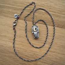 Load image into Gallery viewer, Black Onyx Reversible Undead Coffin Necklace / 18”