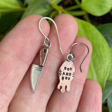 Load image into Gallery viewer, Garnet Drippy + Knife Dangle Earrings {A}