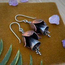 Load image into Gallery viewer, Mixed Metal Fuchsia Bell Earrings