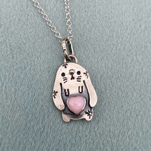 Load image into Gallery viewer, Queen Conch Shell Heart Bunny Rabbit Necklace / 21.75”