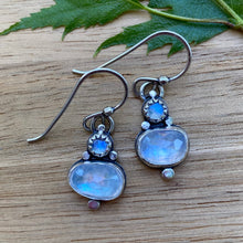 Load image into Gallery viewer, Double Rainbow Moonstone Earrings