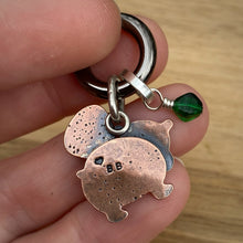 Load image into Gallery viewer, Fiona the Hippo Copper &amp; Glass Charm