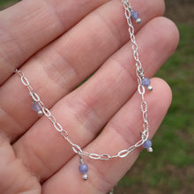 Load image into Gallery viewer, Tanzanite Beaded Choker Necklace / 15”-16.5”