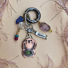 Load image into Gallery viewer, Wallflower, the Party Bunny Peridot &amp; Copper Charm