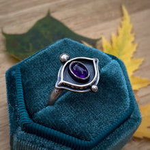 Load image into Gallery viewer, Amethyst Evil Eye Ring / Size 10.25