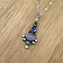 Load image into Gallery viewer, Kunzite &amp; Tanzanite Mini Statement Necklace / 19”