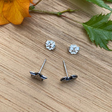 Load image into Gallery viewer, Silver Layered Moon &amp; Star Stud Earrings