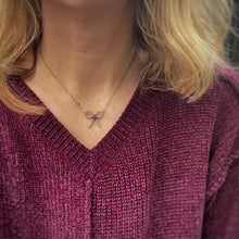 Load image into Gallery viewer, Ruby Bow Necklace / 16.5”-18.25”