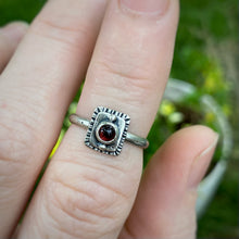 Load image into Gallery viewer, Garnet Rectangle Ring / Size 6.25