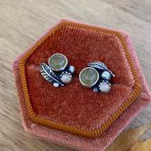Load image into Gallery viewer, Yellow Aventurine &amp; Peach Moonstone Cluster Stud Earrings