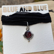 Load image into Gallery viewer, Garnet Carved Face Silk Choker