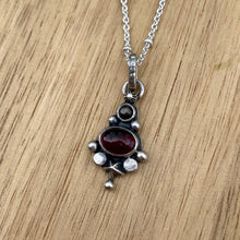 Load image into Gallery viewer, Garnet &amp; Black Sapphire Mini Statement Necklace / 20”