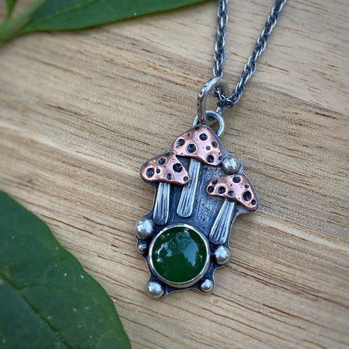 Jade Mushie Statement Necklace / 22”