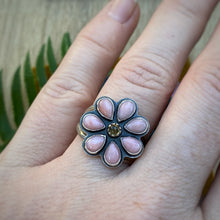 Load image into Gallery viewer, Pink Opal &amp; Citrine Flower Power Ring / Size 8.75
